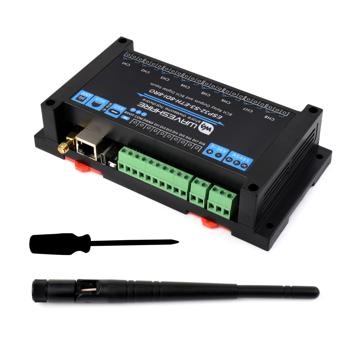 Doit Esp32 - Waveshare Industrial 8-Channel ESP32-S3 WiFi Relay