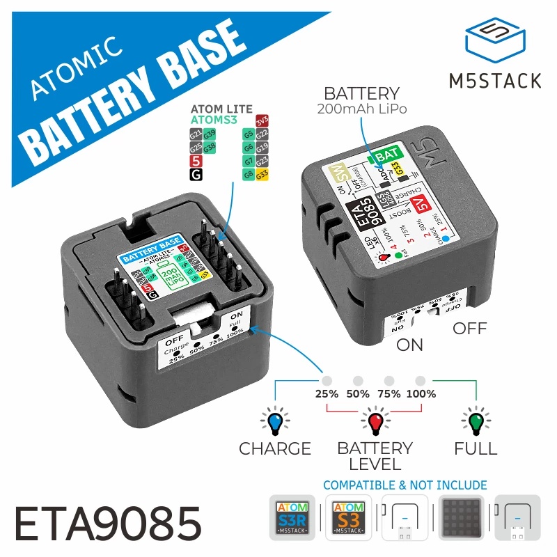 M5Stack Atomic Battery Base Re - огляд і ціна M5Stack Core2